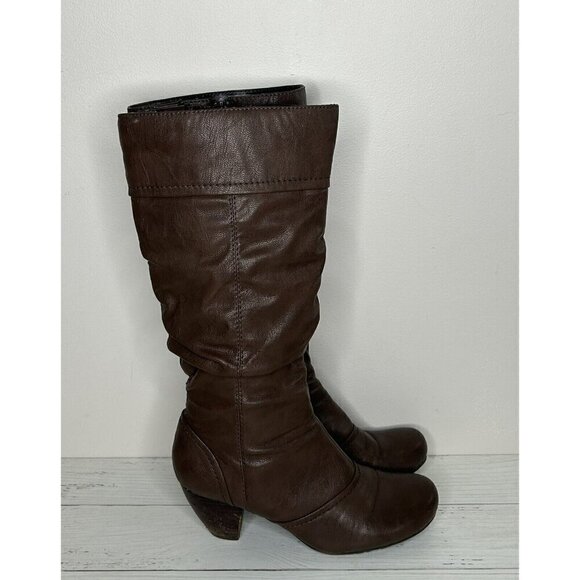 Bare Traps Trudy Brown Faux Leather Zipper Riding Boots Size 7M - Picture 2 of 15